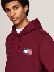 Tommy Jeans Sweatshirt TJM REG ESSENTIAL FLAG HOOD EXT Dunkelrot/Rot/Bordeaux
