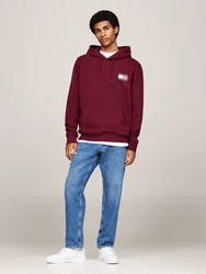 Tommy Jeans Sweatshirt TJM REG ESSENTIAL FLAG HOOD EXT Dunkelrot/Rot/Bordeaux