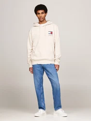 Tommy Jeans Sweatshirt TJM REG ESSENTIAL FLAG HOOD EXT Creme/Beige/Khaki/Braun/Weiß/Grau