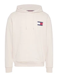 Tommy Jeans Sweatshirt TJM REG ESSENTIAL FLAG HOOD EXT Creme/Beige/Khaki/Braun/Weiß/Grau