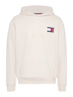 Tommy Jeans Sweatshirt TJM REG ESSENTIAL FLAG HOOD EXT Creme/Beige/Khaki/Braun/Weiß/Grau
