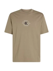 Calvin Klein Jeans T-Shirt NYC STAMP GRAPHIC Khaki/Dunkelgrün/Grau/Beige