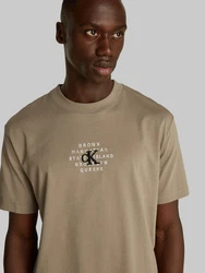 Calvin Klein Jeans T-Shirt NYC STAMP GRAPHIC Khaki/Dunkelgrün/Grau/Beige
