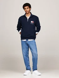 Tommy Jeans Sweatshirt TJM REG ENTRY HALF ZIP Mareknlogo Dunkelblau/Blau