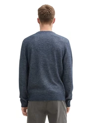 TOM TAILOR Rundhalspullover Grau/Dunkelblau