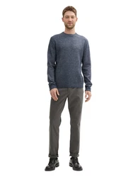 TOM TAILOR Rundhalspullover Grau/Dunkelblau