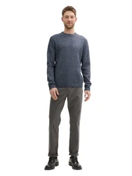 TOM TAILOR Rundhalspullover Grau/Dunkelblau