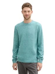TOM TAILOR Rundhalspullover Türkis/Grün/Grau