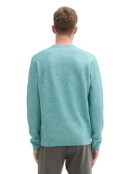 TOM TAILOR Rundhalspullover Türkis/Grün/Grau