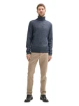 TOM TAILOR Rollkragenpullover mit Rollkragen Grau/Dunkelblau/Blau