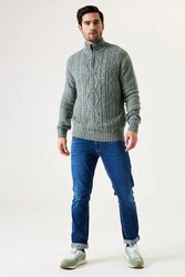 GARCIA Pullover mit Zipper Dunkelgrau/Grau/Hellgrau