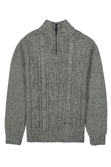 GARCIA Pullover mit Zipper Dunkelgrau/Grau/Hellgrau