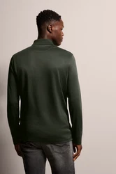 bugatti Langarm-Poloshirt Dunkelgrün/Grün