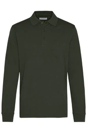 Langarm-Poloshirt mit feiner Strukturoptik