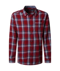 Pioneer Authentic Jeans Langarmhemd mit Brusttasche Rot/Dunkelrot