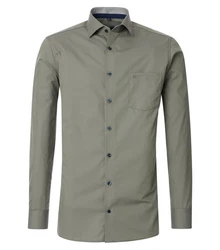 CASAMODA Businesshemd uni Dunkelgrün/Khaki/Grün