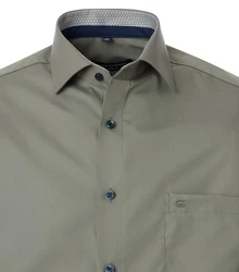 CASAMODA Businesshemd uni Dunkelgrün/Khaki/Grün