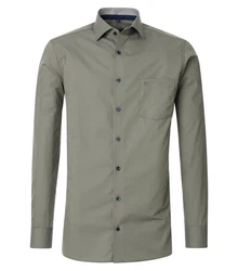 CASAMODA Businesshemd uni Dunkelgrün/Khaki/Grün