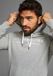 H.I.S Kapuzensweatshirt mit Logoprint Grau/Rosa/Hellgrau