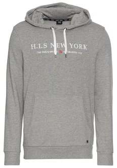 H.I.S Kapuzensweatshirt mit Logoprint Grau/Rosa/Hellgrau