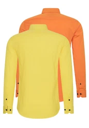 Rusty Neal Langarmhemd Slim-Fit Gelb/Orange