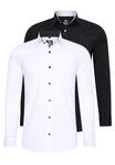 Rusty Neal Langarmhemd Slim-Fit Weiß/Schwarz/Creme Rusty Neal Langarmhemd Slim-Fit Weiß/Schwarz/Creme