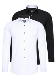 Langarmhemd im Slim-Fit geschnitten