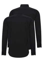 Rusty Neal Langarmhemd Slim-Fit Schwarz/Dunkelblau