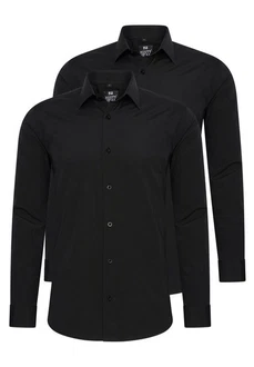 Rusty Neal Langarmhemd Slim-Fit Schwarz/Dunkelblau Rusty Neal Langarmhemd Slim-Fit Schwarz/Dunkelblau