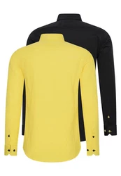 Rusty Neal Langarmhemd Slim-Fit Gelb