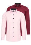 Rusty Neal Langarmhemd Slim-Fit Rosa/Rot Rusty Neal Langarmhemd Slim-Fit Rosa/Rot
