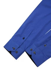 Rusty Neal Langarmhemd Slim-Fit Blau/Dunkelblau/Hellblau
