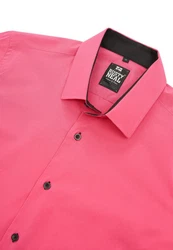 Rusty Neal Langarmhemd Slim-Fit Rosa/Rot