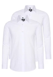 Rusty Neal Langarmhemd Slim-Fit Weiß/Creme