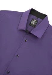 Rusty Neal Langarmhemd Slim-Fit Dunkelblau/Lila