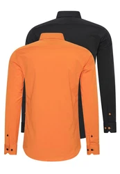Rusty Neal Langarmhemd Slim-Fit Orange/Rot