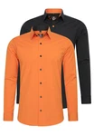 Rusty Neal Langarmhemd Slim-Fit Orange/Rot