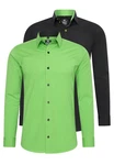 Rusty Neal Langarmhemd Slim-Fit Grün/Neonfarben