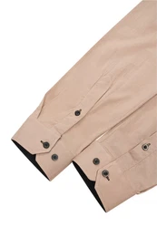 Rusty Neal Langarmhemd Slim-Fit Beige/Braun