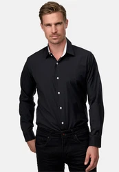 Rusty Neal Langarmhemd Slim-Fit Schwarz/Weiß/Dunkelblau