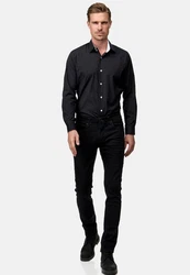 Rusty Neal Langarmhemd Slim-Fit Schwarz/Weiß/Dunkelblau