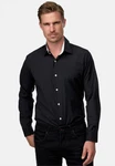 Rusty Neal Langarmhemd Slim-Fit Schwarz/Weiß/Dunkelblau