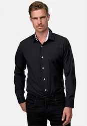 Rusty Neal Langarmhemd Slim-Fit Schwarz/Weiß/Dunkelblau