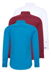 Rusty Neal Langarmhemd Slim-Fit Blau/Türkis/Hellblau