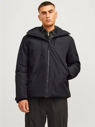 Jack & Jones Outdoorjacke JCOSUMMIT PADDED SHELL JACKET SN Schwarz/Dunkelgrau/Grau