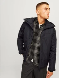 Jack & Jones Outdoorjacke JCOSUMMIT PADDED SHELL JACKET SN Schwarz/Dunkelgrau/Grau