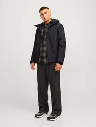 Jack & Jones Outdoorjacke JCOSUMMIT PADDED SHELL JACKET SN Schwarz/Dunkelgrau/Grau