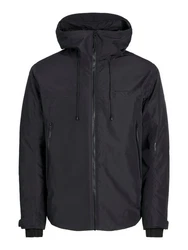 Jack & Jones Outdoorjacke JCOSUMMIT PADDED SHELL JACKET SN Schwarz/Dunkelgrau/Grau