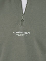 ONLY & SONS Sweatshirt ONSCURATED REG HALF ZIP SWEAT Dunkelgrün/Grün
