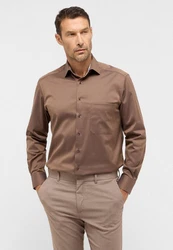 Eterna Langarmhemd COMFORT FIT Braun/Khaki/Beige